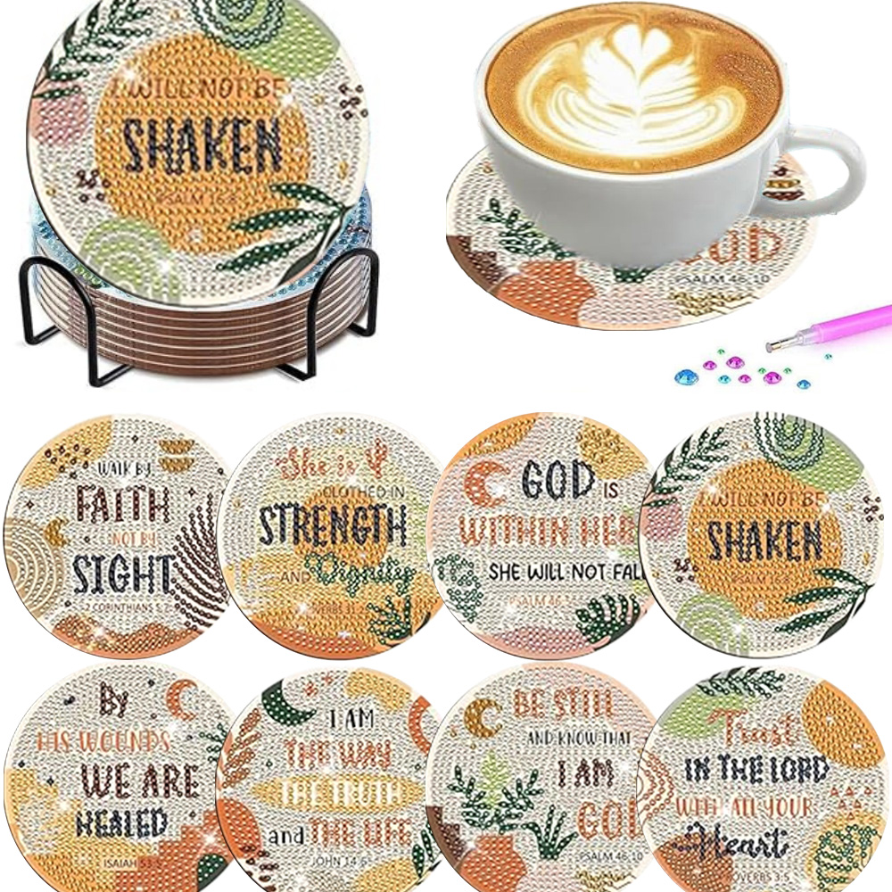 Resin Art Coasters - 8 Pieces/Set Diamond Painting Coasters Small