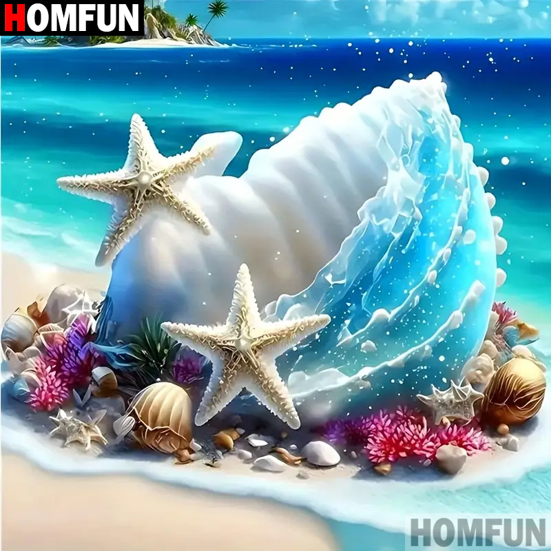 Resin Art Beach - HOMFUN Diy 5d Diamond Painting 