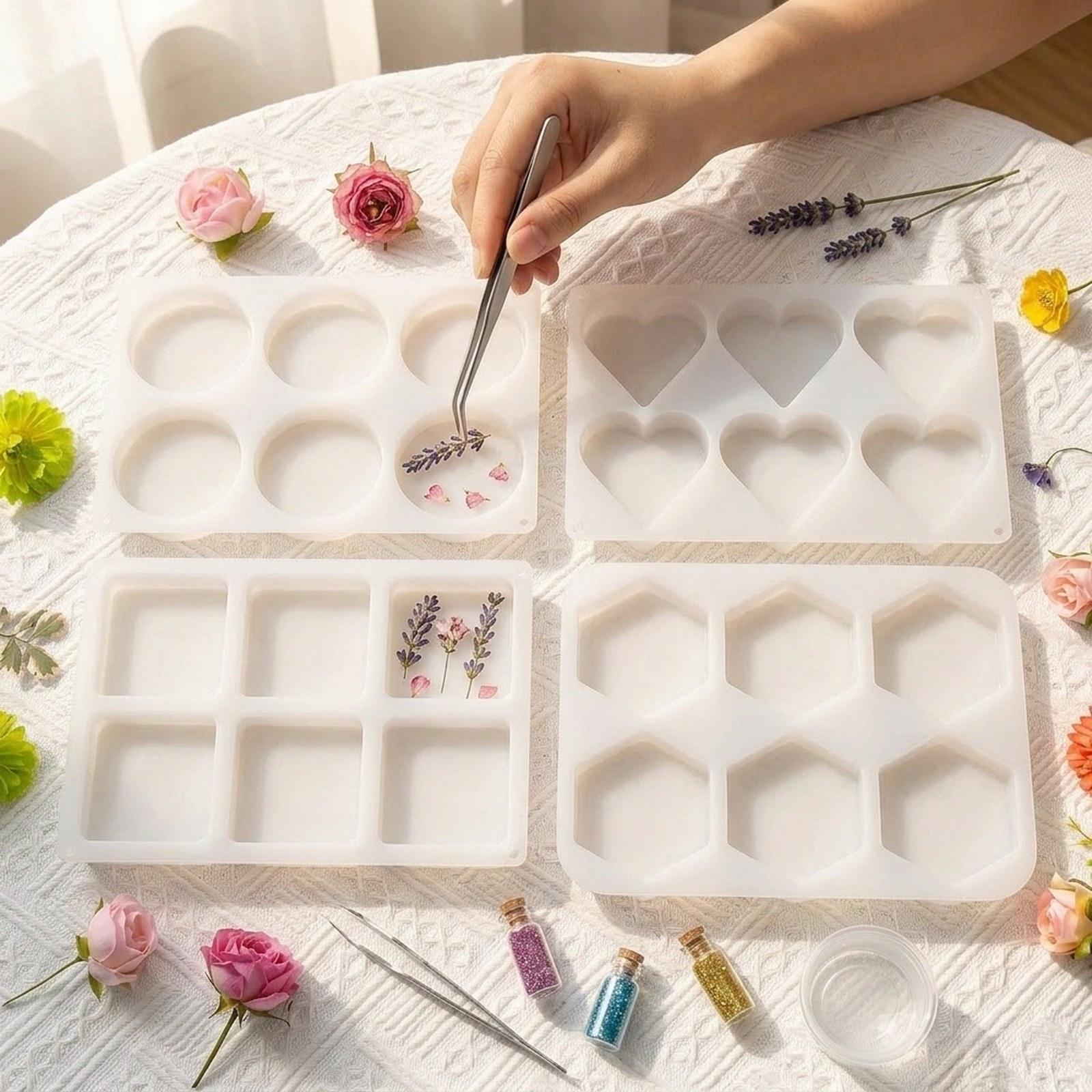 Resin Art Coasters - 4Pcs Deep Resin Coaster Molds Gifts