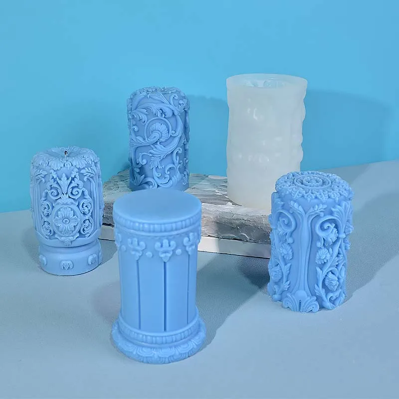 Resin Art Design - Carved Roman Column Candle Silicone Mold