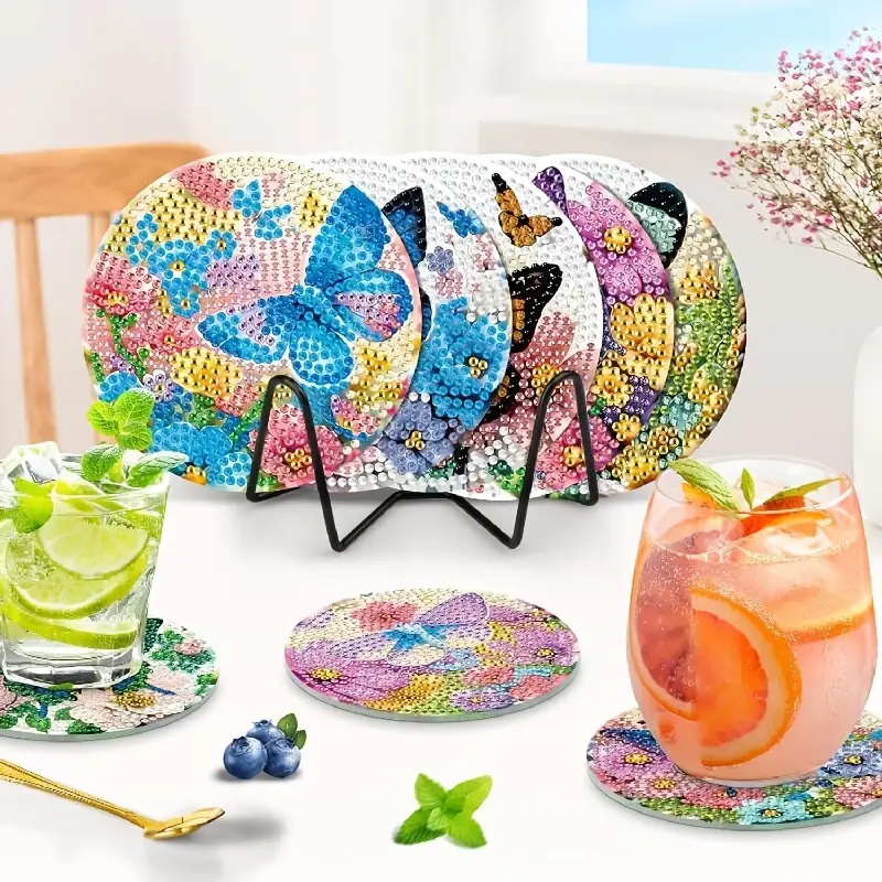 8 Pieces of Diamond Art Painti - đánh giá và giá Resin Art Coasters