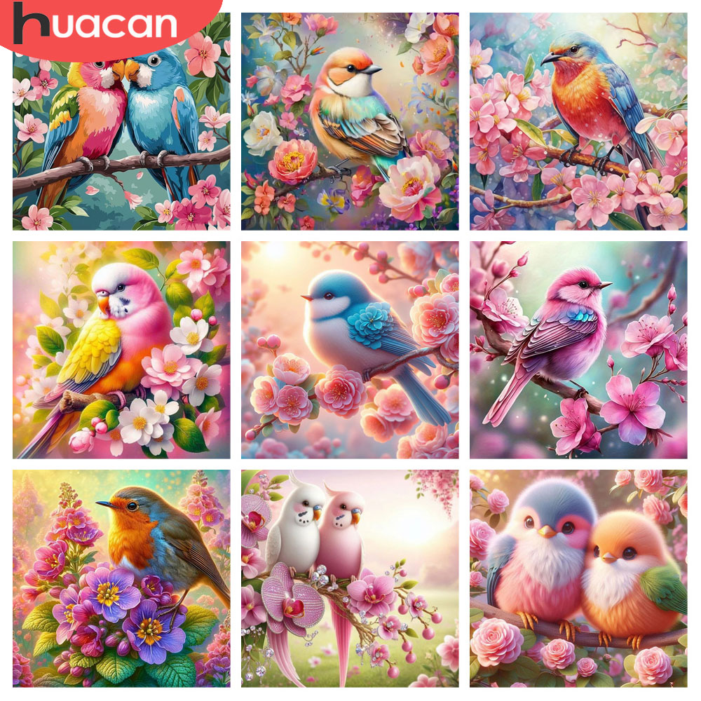 HUACAN Diamond Painting Bird F - đánh giá và giá Resin Art With Rose