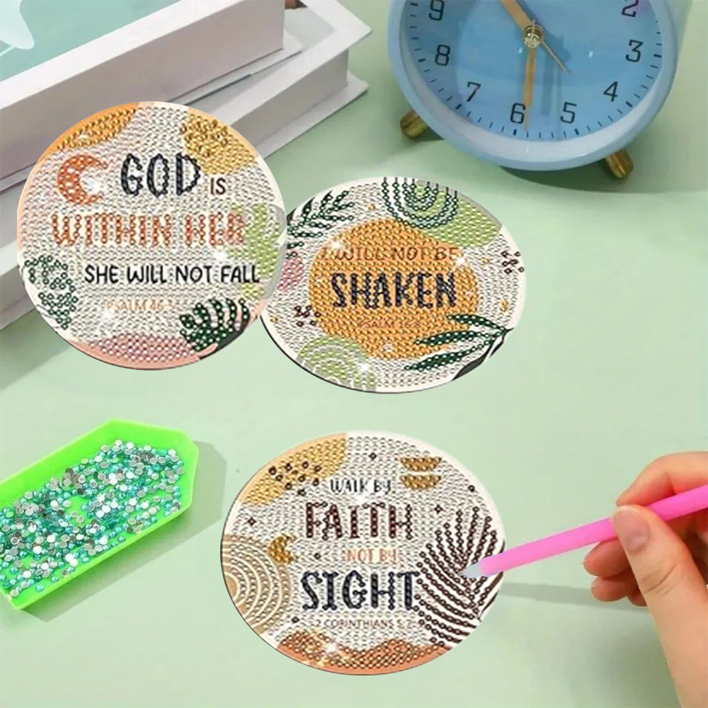8 Pieces/Set Diamond Painting  - đánh giá và giá Resin Art Coasters