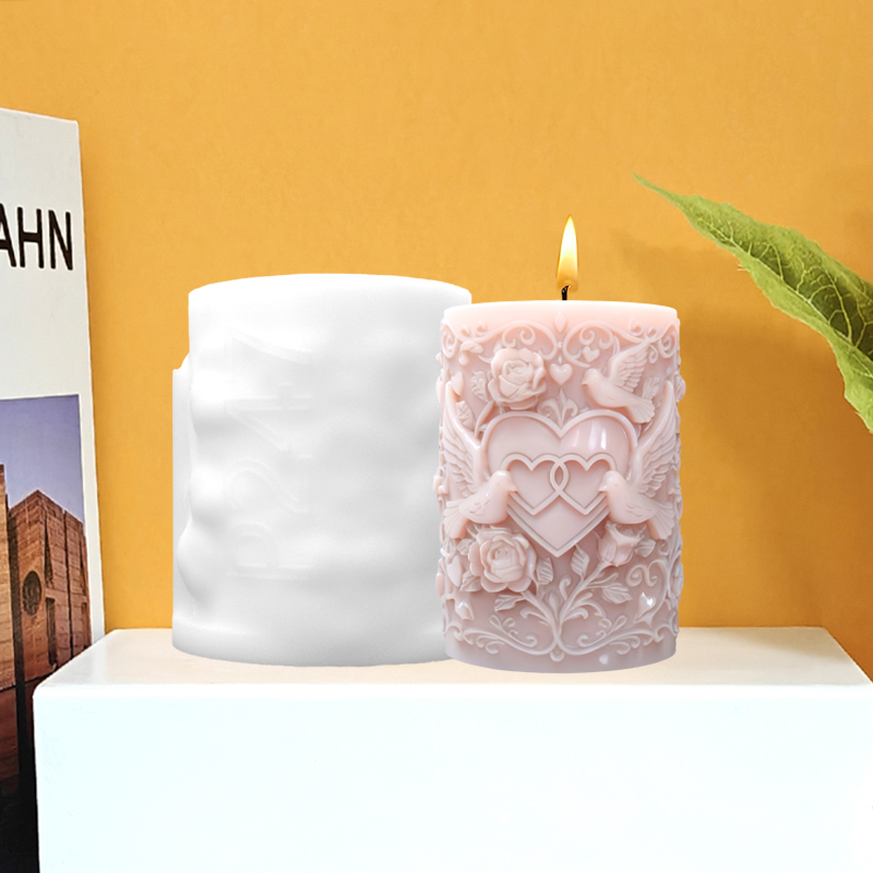 Double Heart Connected White D - đánh giá và giá Resin Art With Rose