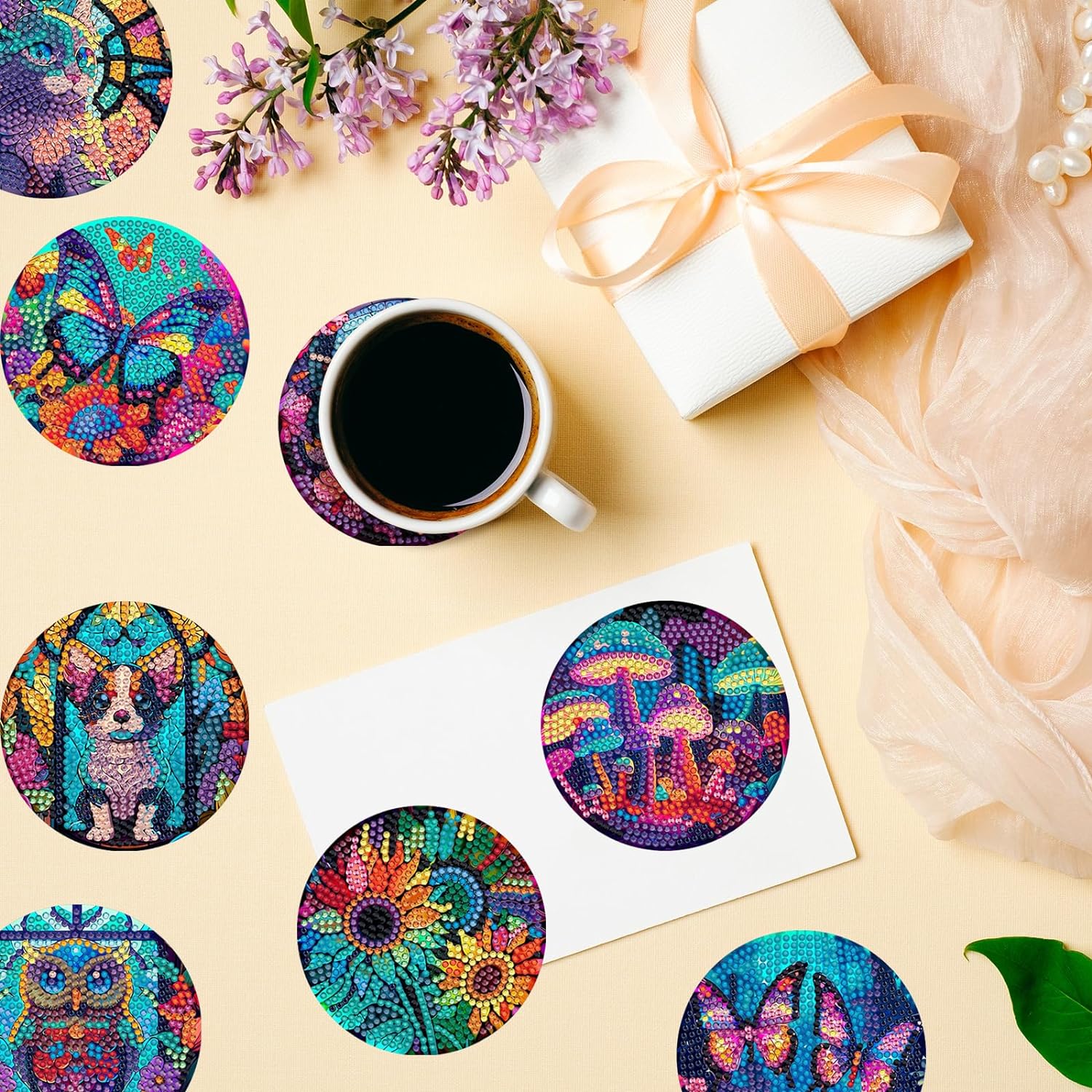 SDOYUNO 8pcs Diamond Art Coast - đánh giá và giá Resin Art Coasters