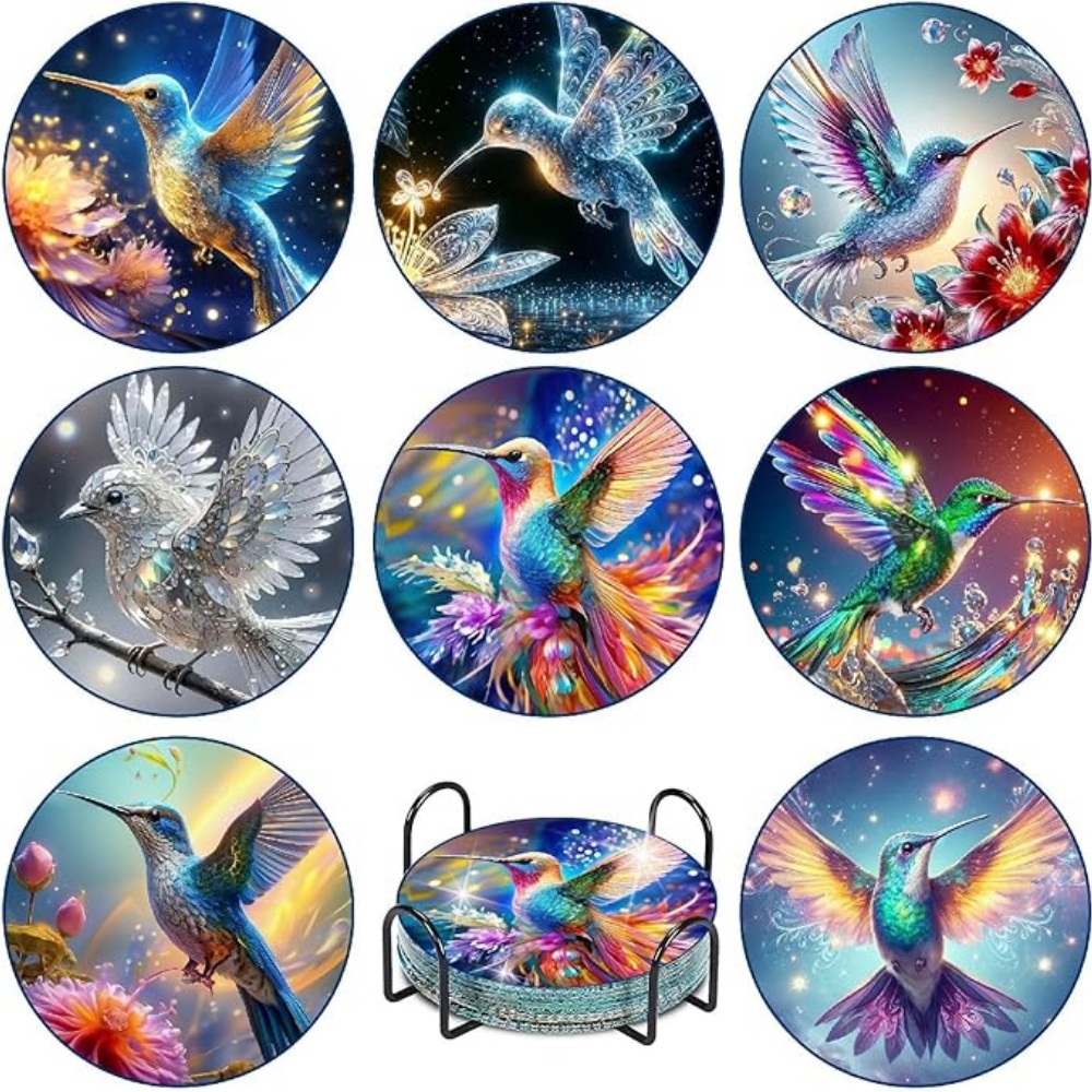 8 Pieces of Diamond Art Painti - đánh giá và giá Resin Art Coasters
