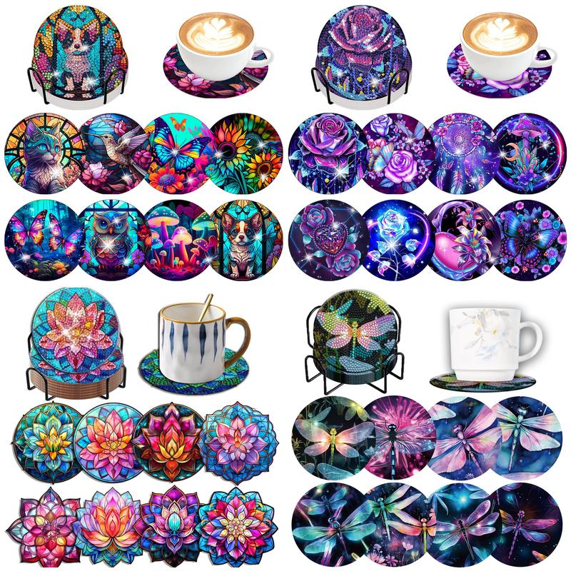 8pcs/Set DIY Diamond Painting  - đánh giá và giá Resin Art Coasters